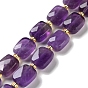 Природный аметист нитей бисера, граненые, прямоугольные