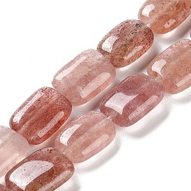 Naturel de fraise de quartz brins de perles, rectangle