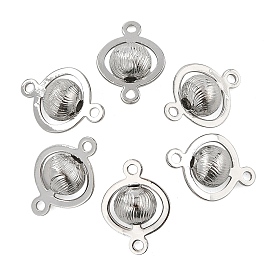 SHEGRACE Brass Round Links, Connector Charms, Cadmium Free & Nickel Free & Lead Free