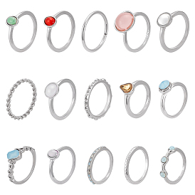 2 наборы 2 стильные наборы колец из сплава, разнообразные