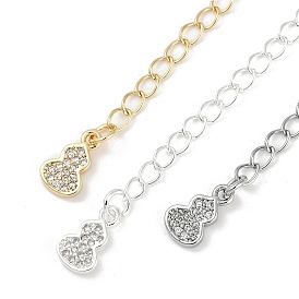 Brass Micro Pave Cubic Zirconia Ends with Chains, Groud