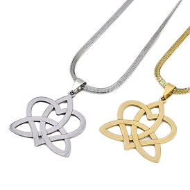 304 Stainless Steel Trinity Heart Pendant Box Chain Necklaces