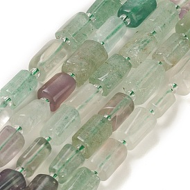 Natural Fluorite Beads Strands, with Seed Beads, Faceted, Column