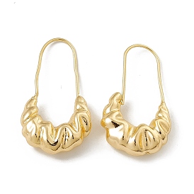 Brass Croissant Hoop Earrings for Women