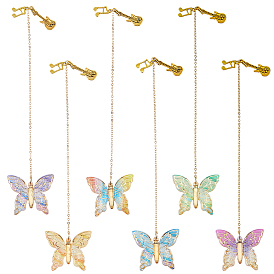 7шт. бабочка акрил и сплав музыкальная нота гитара подвеска закладка, с латунным кабельных цепей