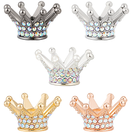 10 шт. 5 цветные бусины-короны из сплава со стразами, центральные бусины для ручек с бусинами, брелки и украшения