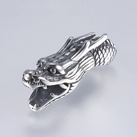 304 Stainless Steel Slide Charms, Dragon