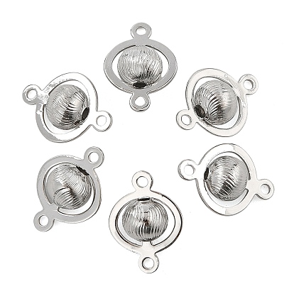 SHEGRACE Brass Round Links, Connector Charms, Cadmium Free & Nickel Free & Lead Free