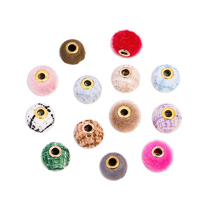 Cloth European Beads, with Alloy Cores, Large Hole Bead, Rondelle