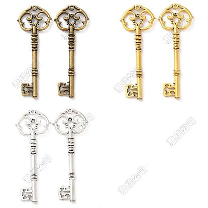 6 шт. 3 цвета, большие подвески из цинкового сплава в тибетском стиле, ключ