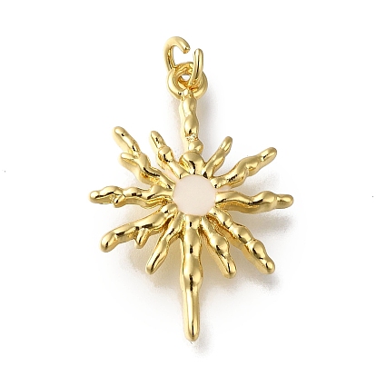 Стойки обшивки латунные подвески, с эмалью и кольцом для прыжков, долговечный, без кадмия и без свинца, очарование солнца