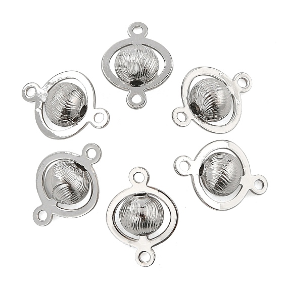 SHEGRACE Brass Round Links, Connector Charms, Cadmium Free & Nickel Free & Lead Free