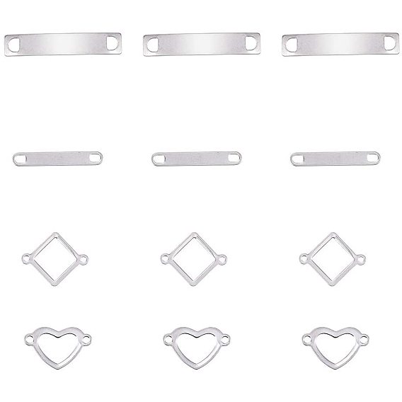 304 Stainless Steel Links Sets, Mixed Shapes