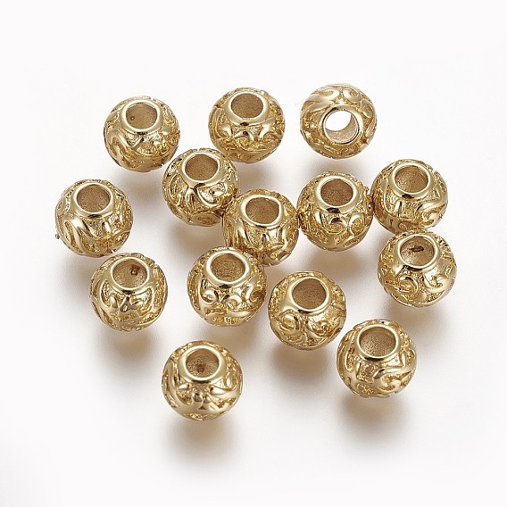Alloy Beads, Long-Lasting Plated, Round
