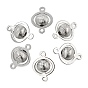 SHEGRACE Brass Round Links, Connector Charms, Cadmium Free & Nickel Free & Lead Free
