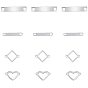 304 Stainless Steel Links Sets, Mixed Shapes