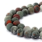 Natural Bloodstone/Heliotrope Stone Beads Strands, Frosted, Round