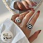 Открытое кольцо-манжета из пластикового жемчуга с эмалью, платиновые латунные украшения для женщин