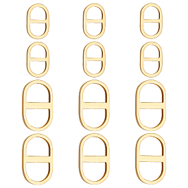 12Pcs 2 Styles 304 Stainless Steel Connector Charms, Oval