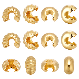 160 шт. 2 стили латунные крышки для обжимных бусин, долговечный