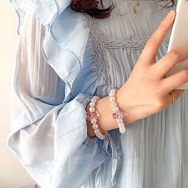 Cute Bear Crystal Bead Hair Tie - Bracelet, Headband, Girl's Fashion Accessory.