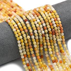 Нити натуральных золотых шелковых нефритовых бусин, энергетическая призматическая огранка с двойными концами бусины, граненые двухконусные