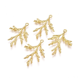 Electroplated Alloy Pendants, Branch, Real 18K Gold Plated