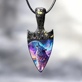 Alloy Pendant Necklace, Arrow Wolf