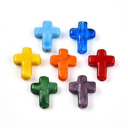 Бусины лэмпворк , крестик