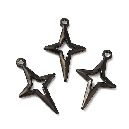 Ion Plating(IP) 304 Stainless Steel Pendants, Star Charm