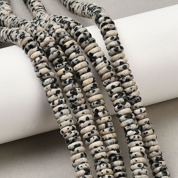 Природные яшмы далматин бисер нитей, рондель