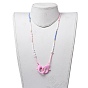 Personalized Dual-use Items, Beaded Necklaces or Eyeglasses Chains, with Brass Beads, Glass Seed Beads, Plastic Lobster Claw Clasps and Acrylic Beads, Word Love
