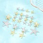 Brass Micro Pave Cubic Zirconia Stud Earrings, Starfish, Lead Free & Cadmium Free, Long-Lasting Plated, Rack Plating