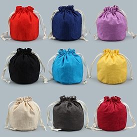 Linen Packing Pouches Drawstring Bags, Gift Sachet Bags, Muslin Bag Reusable Tea Bags, Column