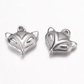 304 Stainless Steel Charms, Fox Head