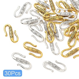 30 шт. 2 цвета тибетский стиль сплав S-образные застежки, без кадмия и без свинца