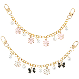 2 шт. 2 стили сплав эмаль цветок бабочка подвеска латунь сумка декоративные цепочки, Сплав с застежками, аксессуары для замены сумок, разноцветные