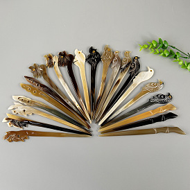 Natural Horn Hairpin for Hanfu - Classical Hair Accessory, Vintage Style