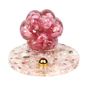 Cat Paw Print Natural Pink Opal Chips Inside Display Decorations, Figurine Home Decoration