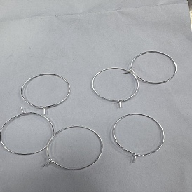 316 l découvertes de boucles d'oreilles en acier inoxydable chirurgical, placage ionique (ip), anneaux de charme de verre à vin