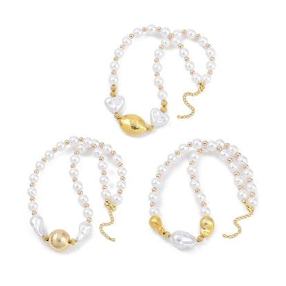 Ожерелья из латуни с покрытием и бисером из искусственного жемчуга, ожерелья шкентеля, без кадмия и без свинца, долговечный