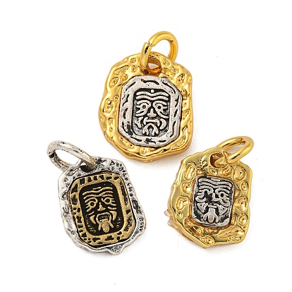 Долговечные латунные подвески, с прыжковых колец, квадратный