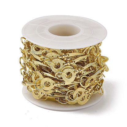 Brass Teardrop & Knot & Twist Bar & Ring Link Chains, with Spool, Unwelded, Long-Lasting Plated, Cadmium Free & Nickel Free & Lead Free