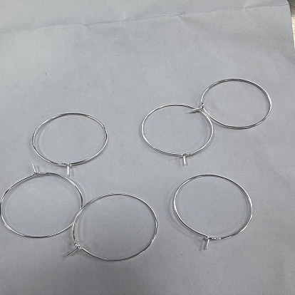 316 l découvertes de boucles d'oreilles en acier inoxydable chirurgical, placage ionique (ip), anneaux de charme de verre à vin