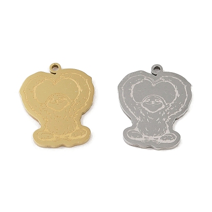 201 Stainless Steel Pendants, Sloth Charm