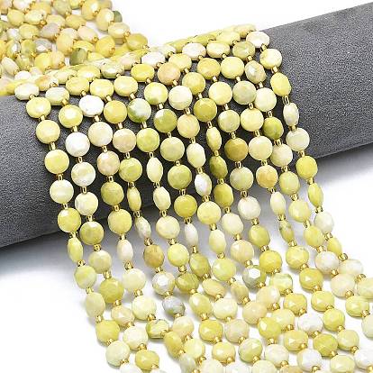 Натуральное сливочное масло нефрита бисер нитей, граненый шестиугольный разрез, плоско-круглые, с бисером