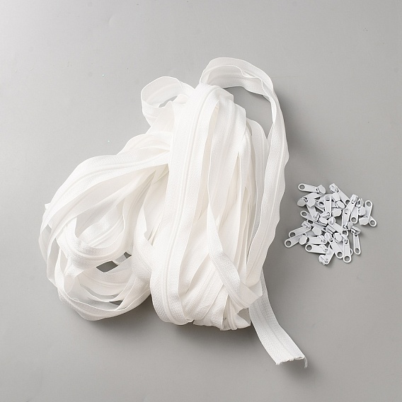 10м нейлоновая застежка-молния с закрытым концом, с 20шт. бегунками молнии из цинкового сплава