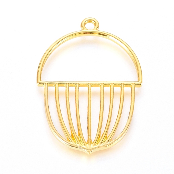 Alloy Open Back Bezel Pendants, For DIY UV Resin, Epoxy Resin, Pressed Flower Jewelry, Acorns
