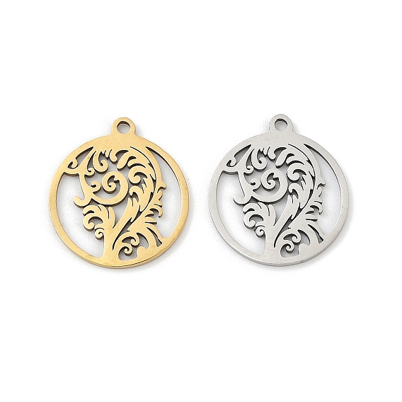 201 подвески из нержавеющей стали, плоский круглый с подвесками в виде деревьев