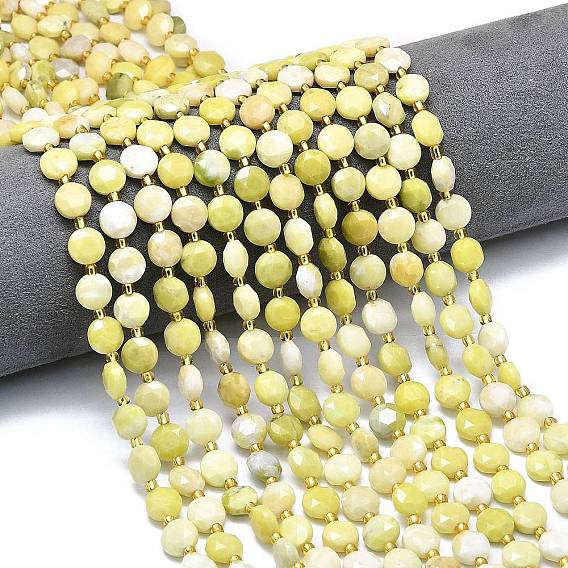 Натуральное сливочное масло нефрита бисер нитей, граненый шестиугольный разрез, плоско-круглые, с бисером